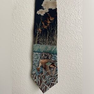 Field & Stream Novelty Necktie Duck Hunting‎ Dog Retriever Outdoors